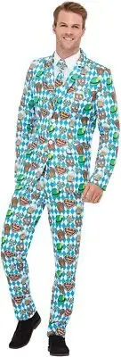 Smiffys 51040L Oktoberfest Suit, Men, Blue