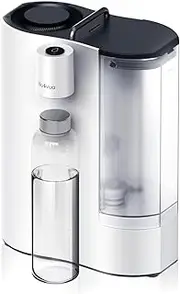 Bluevua RO100ROPOT-Travel Reverse Osmosis System Countertop Water Filter, Compact 6-Stage Filtration with UV, Includes Glass Bottle, Portable Water Purifier for Home & Travel, White