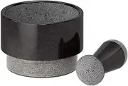 Mortar and Pestle Set Marble - 5.6 Inch, 2.2 Cup - Unique Double Sided - Pestle and Mortar Bowl Solid Stone Grinder - Mortar and Pestle Large
