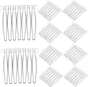 MERRYHAPY 10Pcs Hair Combs for Women Teeth Side Combs for Bridal Hairstyles Versatile Metal Hair Clips for Bangs and Hanfu Styles Durable DIY Crafting Accessories White