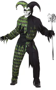 Evil Harlequin Joker Clown Adults Costume
