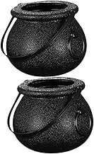 Ipetboom 2pcs Halloween Candy Buckets Sturdy Cauldron Containers for Parties Bright Color Design for Storing Sweets and Treats