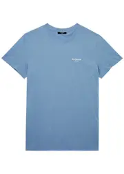 Balmain Logo-appliquéd Cotton T-shirt - Light Blue L