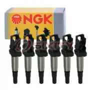 6 pc NGK Ignition Coil for 2008-2013 BMW 128i 3.0L L6 Spark Plug Wire Boot go
