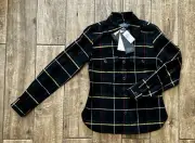 NWT Pendleton UltraLuxe Merino Wool Plaid Button-Up Long Sleeve Shirt XXS