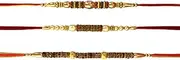 [SWAMISP] Set of 3 Rakhi For Brother And Bhabhi Rakhi for brother Rakhi Set Rakhee for Brother Sister Bracelets Rakhi Gifts For Brother Lumba Rakhi For Bhabhi Rakhi Rakhi Sets