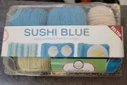 Pick Up Sticks Sushi Blue Knit Felted Wallet Kit