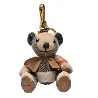 在飛比找Yahoo奇摩購物中心優惠-BURBERRY Thomas經典格紋泰迪熊造型鑰匙圈/吊飾