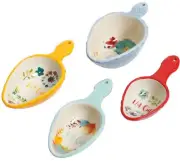 Pioneer Woman Stoneware Flea Market Floral Willow Measuring Scoops Cups FOUR NEW