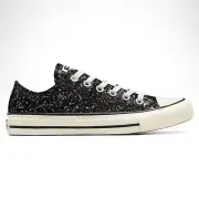 Converse Chuck Taylor All Star OX Low Top Black Glitter Sparkle Women's Sizes
