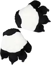 [SAFIGLE] 1 Pair Plush Panda Claw Gloves Winter Warmth Fun Role for Adults Material for Costume Parties for Cold Weather Activities