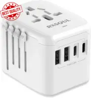 Universal Travel Adapter 5-in-1 Plug w/ 2 USB-C 2 USB-A AC Outlet