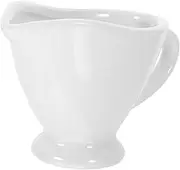 Hoement Gravy Boat Pitcher in White Ceramic Sauce Dispenser for Maple Syrup Creamer Salad Dressing Seasoning Jar Ergonomic Handle