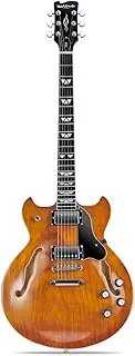 WestCreek 333 Electric Guitar with 6 String, Semi Hollow Body Jazz Electric Guitar, Alnico Humbucker Pickups, Rosewood Fretboard, Rounded End Jumbo Frets, Full size