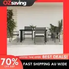 Garden Dining Set 5 Piece Black Steel Textilene 160x80x74cm Outdoor 0730