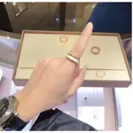 二手正品 BVLGARI B.ZERO1系列玫瑰金 三環白陶瓷戒指 指環 戒指