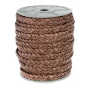 Flat Braided Leather Cord - 5mm & 10mm Widths - 5, 10, 25 YD Lengths - 5 colors