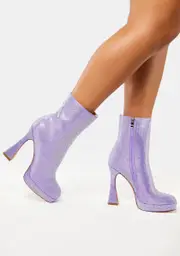 [SIMMI] Wide Fit Hans Rhinestone High Heel Ankle Boots