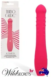NEW California Exotic Turbo Glide Sensation 8 inch Classic Vibrator, Sex Toy
