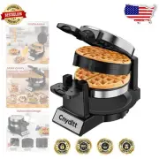 Fast 8-Slice Waffle Iron with Safety Lock & Cool Touch Handles for Home Cooking