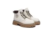 TARRAMARRA Women Leather Lace Up Chunky Boots Stephanie Cream / AU Ladies 4 / AU Men 2 / EU 35