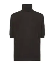 High collar short sleeve sweater IT40,IT44,IT42,IT38,IT36 brown