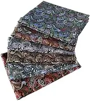 CraftsFabrics 6Pcs Paisley Patterns Cotton Fabric Quilting Patchwork Fabric Fat Quarter Bundles Fabric for DIY Crafts Cloth Sewing