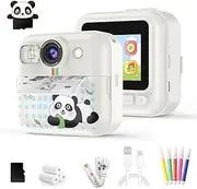 Kids Camera Instant Print, Christmas Birthday Gifts for Girls Age 3-10, C好 Toy for 3 4 5 6 7 8 9 10 Year Old Girls with 3 Roller Photo Paper (White)