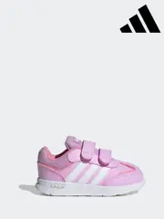adidas White/Pink Kids Tensaur Switch Shoes (B87323) | $38