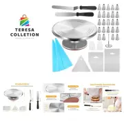 Aluminium Cake Turntable, 12 Inch Rotating Cake Stand, 35 pcs Cake Decorating...