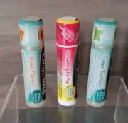 ChapStick Lip Blam 3pc Sealed Green Tea Mint Strawberry Ice Pop Sweet Papaya