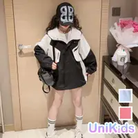 在飛比找蝦皮商城優惠-【UniKids】現貨 中大童裝連帽長袖外套 撞色甜酷風衣沖