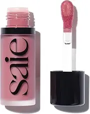 Saie Dew Blush - Lightweight Liquid Blush with a Blendable + Buildable Cream Finish - Dewy Cheek Tint with Doe Foot Wand Makeup Applicator - Mauve Blush - Chilly (.40 oz)