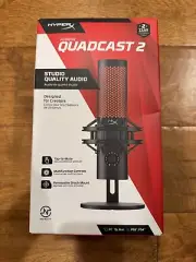 New HyperX QUADCAST 2 USB Microphone PC Mac PS5 PS4 Tap Mute QDC002 Black Red
