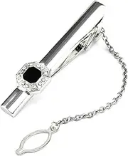 [HAMKVBPR] Men's Tie Clips Men's Zircon Tie Clip with Zircon Enamel Tie Bar for Business Wedding