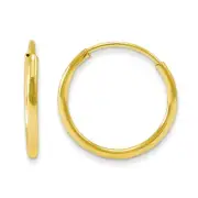 14k Yellow Gold Small 12mm Endless Hoop Kids Earrings Madi K Childrens Jewelry