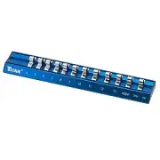 Titan Tools 36098 1/4" Drive Metric Magnetic Aluminum Socket Rail