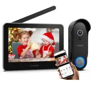 Wireless WIFI Video Doorbell Door Phone Intercom System 7'' Touch Monitor Camera