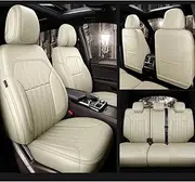 Car Accessories Seat Covers 5 Seats Full Set Leather Kits Compatible for Benz w204 w205 w211 w203 GLA GLC EQS(Beige)