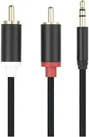 Fabric Braided 3.5mm Stereo Jack Male to 2RCA Male Audio Cable for Speakers Amplifier 50cm 1m 1.8m 3m 5m 10m(1m)