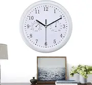 Outdoor Clocks for Patio - Garden Silent Alarm | Retro Indoor Outdoor Wall Clocks with Hygrometer for Patio, Pool, Garden, Living Room Decor