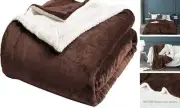 Sherpa Fleece Bed Blanket Twin Size Super Soft Fuzzy Twin(65x90 Inches) Brown