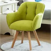 Velvet Swivel Armchair with Sturdy Wood Legs for Small Space Green