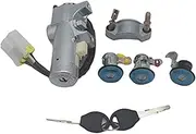 Szwaldaper AL287 GED-30M416-S2S Complete Set Ignition Switch Door Lock, for Nissan, for Datsun, 720 Navara D22 Car Ignition Switch Lock(Black 4pcs Lock Set)