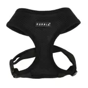 Puppia Soft Polyester Adjustable Dog Harness Black XS