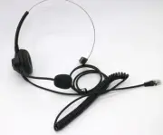 Over Head Call Center Telephone Headset Adjustable Boom Mic 4-pin RJ9 BLACK