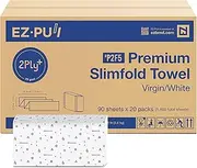 EZ-Pull Premium 2ply+ SLIMFOLD Hand Towel Paper, White, 20 x 90 Sheets, P2F5 (04442)