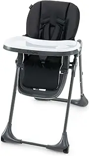 BABY JOY Convertible High Chair for Babies & Toddlers, Height Adjustable, Grow & Go High Chair w/Recline & Footrest, Removable Double Tray, Portable Baby Dinning Chair with Wheels (Black)