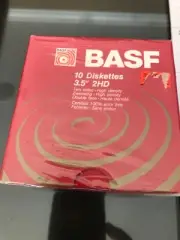 BASF 2HD Dos Formatted Floppy Diskettes Disk 3.5" High Density Sealed 10 Pack