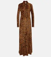 [Rabanne] Rabanne Leopard-print maxi dress AU 14 multicoloured